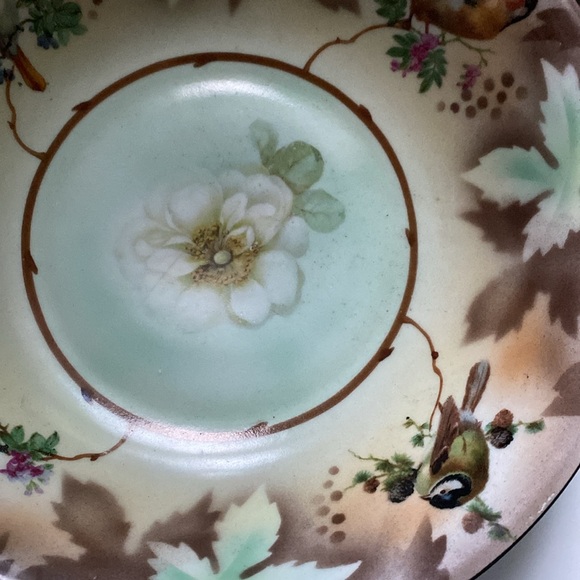 Antique Prov Saxe Germany serving bowl. And 4 individual dessert dishes - Picture 2 of 13